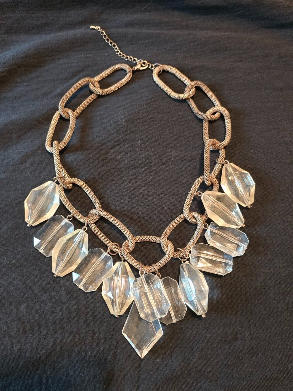 Vintage Large chain links and clear beads